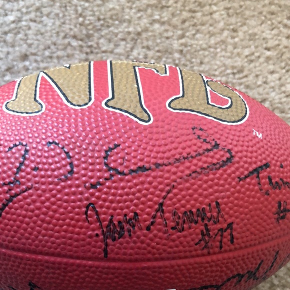 Signed SF 49ers Medium Sized Football- Jerry Rice & Others - Picture 9 of 12